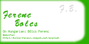 ferenc bolcs business card
